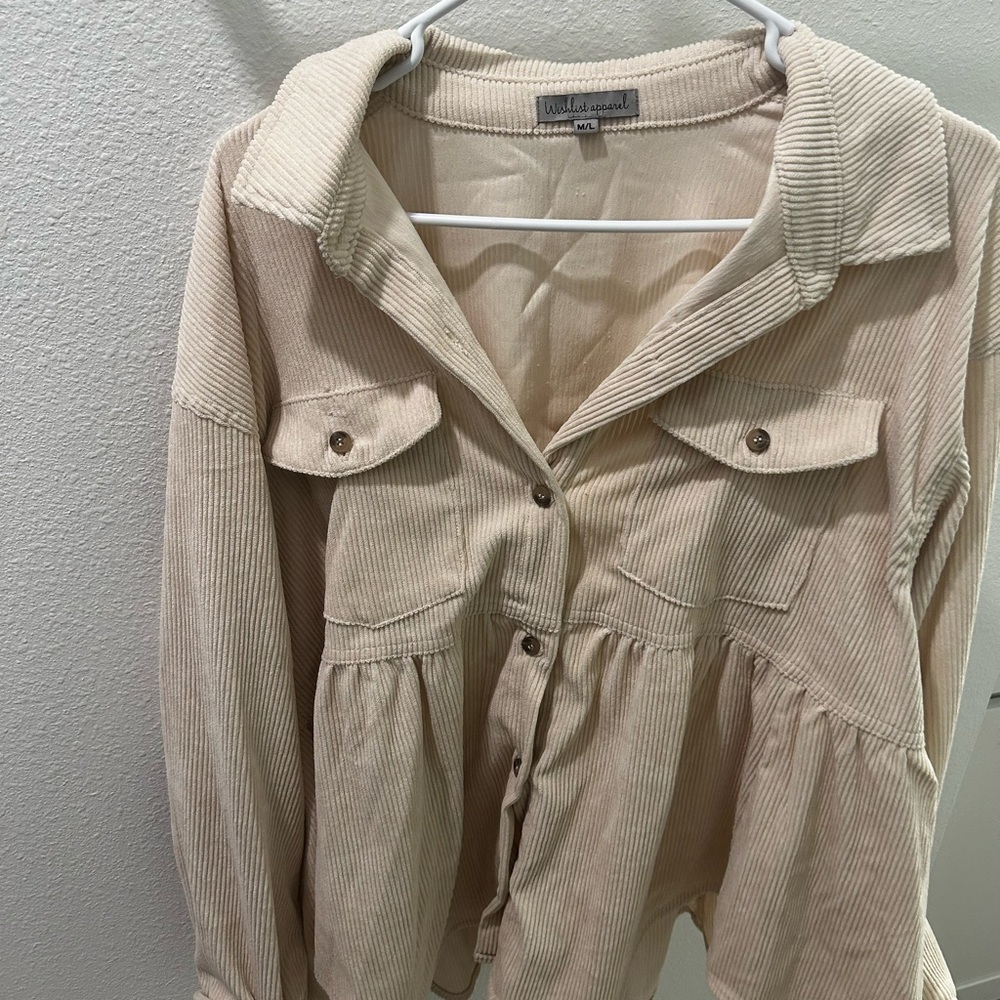 Beige corduroy, utility jacket